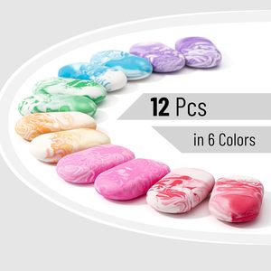 Kit lukisan seni Rock Mini Diy, kustom lukisan batu cairan tidak beracun untuk anak-anak, Set mainan menggambar uniseks dengan batu datar alami - Product Image 6