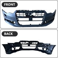 Topzonauto Nouveau Pare-chocs Avant et Arrière Complet en Plastique Compatible avec Audi A6 2012-2015 avec Grille AU1000207 4G0807065GRU