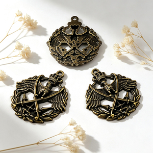 Étiquette métallique vintage rétro personnalisée, pendentif métallique personnalisé, composant en alliage de zinc à motif personnalisé pour porte-clés, accessoire vestimentaire - Product Image 1