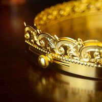 Couronne plaquée or orthodoxe catholique HT Church Product pour hommes et femmes, couronne de mariage vintage avec décor de croix et icônes de Jésus et de Marie
