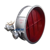 Vanne papillon électrique à double bride en acier au carbone de grand diamètre, motorisée, pour la suppression des gaz de combustion et des poussières dans les centrales électriques et les systèmes CVC