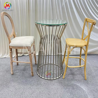 Vente en gros de table pour gâteau en or mobilier de mariage table haute moderne