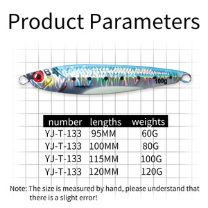 Señuelo de Pesca Yajie Bionic Fish Jig de 100g, Señuelo de Movimiento Lento para Pescar Macarela, Cebo de Fondo - Product Image 5