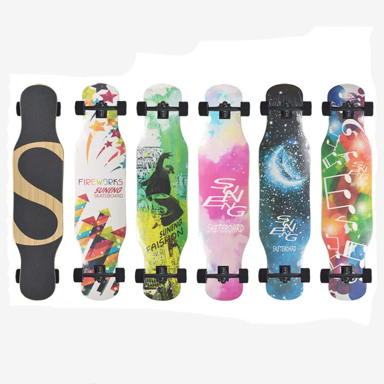 40 Polegada Canadense Maple Skate Bambu Longboard Dança Completa com Rodas PU