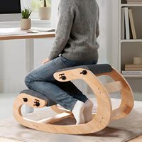 Chaise ergonomique à genouillères en gros avec structure en bois, chaise de bureau réglable en hauteur avec rembourrage doux pour soulager les maux de dos