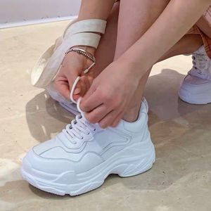 Sneakers <span class=keywords><strong>Bianche</strong></span> da <span class=keywords><strong>Donna</strong></span> di Tendenza con Suola Spessa Stile Fashion da Passeggio Corsa e Sportive Casual - Product Image 4