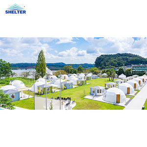 सड़क पर पीवीसी Prefab Glamping गुंबद घर तम्बू होटल लक्जरी बाथरूम सूरज की रोशनी विंडोज के साथ Geodesic गुंबद तम्बू - Product Image 5