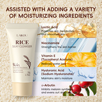 LAIKOU OEM/ODM/OBM Extrait de riz fermenté 50g Hydratant, tenseur, éclaircissant, réparateur de pores, nettoyant doux pour peaux sensibles