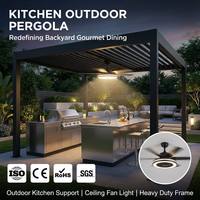 Pergola Écologique à Énergie Solaire avec Écran Motorisé en Aluminium Coupe-Vent, Système d'Ombrage Intelligent et Durable pour Jardin, Toit et Balcon
