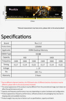 Usine de gros OEM/ODM DDR4 RAM Mémoire UDIMM 8G 16G 2400MHz/2666MHz/ 3200MHz 1.2V 288pin PC Mémoire de bureau