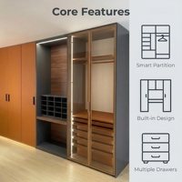 Armoire en cuir de qualité supérieure, finition cuir, écologique, silencieuse, meubles de rangement pour chambre à coucher
