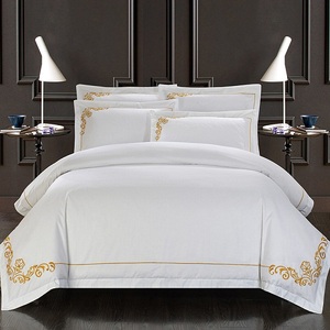 Suave de lujo <span class=keywords><strong>Boutique</strong></span> Resort fábrica de satén 300-800 hilo blanco gris Color hoja de cama Hotel - Product Image 6