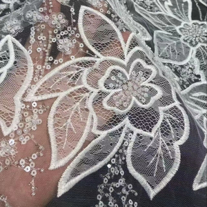 Elegant Chantilly <strong>Lace</strong> <strong>Fabric</strong> for Bridal Wear Delicate Floral Pattern <strong>Soft</strong> Touch Non - Itchy Material Ideal Tailoring - Product Image 3