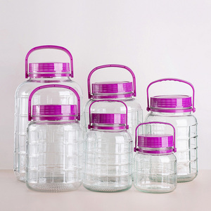 Bocal de conservation hermétique en verre transparent avec couvercle et poignée pour céréales, kimchi et autres aliments, personnalisable avec logo, pour cuisine et garde-manger, 1L, 2L, 3L - Product Image 3