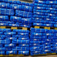 Bâche en PE tissée bleue 120g sur mesure, fournie par l'usine, tissu industriel pour diverses applications, enduit imperméable pour sacs et voitures