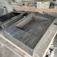 Plan de toilette moderne en pierre artificielle acrylique massif pour salle de bain