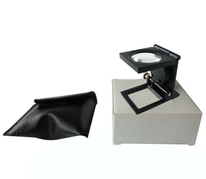 Черный магнитный металлический складной льняной тестер Лупа 8X со светодиодным светом - Product Image 4