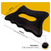 Outil de massage Gua Sha en pierre de Bian noire naturelle avec pointe de déclenchement et bord lisse pour la physiothérapie et la thérapie par acupuncture en SPA