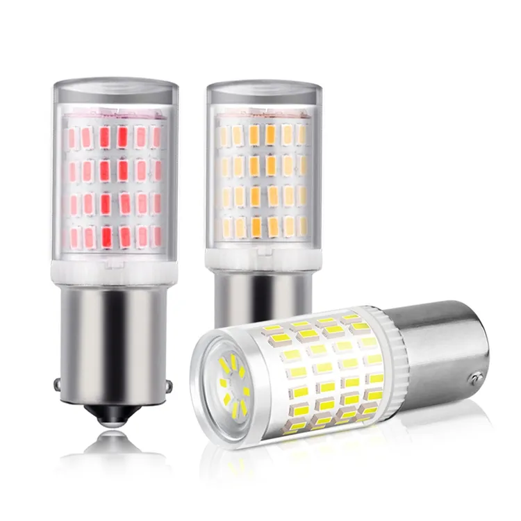 Grosir Lampu Led 1156 Led 1157 Ba15s 3014 80 Smd Keramik P21W Lampu LED P21/5W Bohlam LED BAY15D Mobil Lampu Sinyal Belok