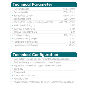 Медицинский операционный стол для родовспоможения и акушерства, электрическая кровать для родов, госпитальный класс - Product Image 6
