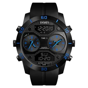 Hot Sale reloj skmei 1355 three time zone watches men digital analog watch