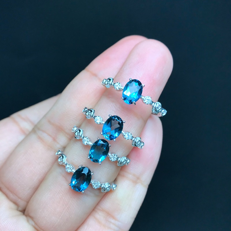 natural london blue topaz ring Style 3