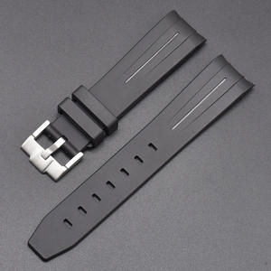 ONTHEELEVEL Adecuado para Reloj Correa de Silicona para Hombre Negro Daytona Yacht-Master Correa de Goma Curva 20mm - Product Image 5