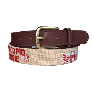 Cinturón con Temática Universitaria, Hecho a Mano, <span class=keywords><strong>de</strong></span> Cuero Vacuno para Hombre, con Diseño Bordado - Product Image 1
