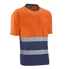 T-shirt - HVS621ORDN S London - Colore: Arancione fluorescente/blu - Tessuto sportivo "Eye Bird". Traspirante, assorbe l'umidità. - Product Image 2