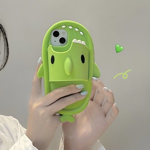 Custodia per telefono con simpatico cartone animato 3D pantofole da squalo per <span class=keywords><strong>iPhone</strong></span> 16 15 14 13 12 <span class=keywords><strong>11</strong></span> Pro <span class=keywords><strong>Cover</strong></span> in Silicone morbido e divertente - Product Image 1