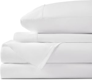 Biểu Tượng Tùy Chỉnh Phong Cách Vải Đóng Gói Đồng Bằng Nhuộm Khăn Trải Giường Tấm 100% Bông 400T Được Trang Bị Tấm Phẳng - Product Image 1