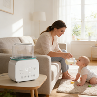 Stérilisateur-sécheur à vapeur multifonction pour biberons Baphiya avec matériau PP, puissance 500W, garantie 1 an pour les produits pour bébés
