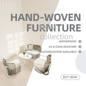 Ensemble de canapés d'extérieur en aluminium tressé à la main, avec table et chaises en métal durables et imperméables, idéal pour <span class=keywords><strong>terrasse</strong></span>, hôtel, <span class=keywords><strong>restaurant</strong></span> et plage - Product Image 3