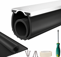Joint d'étanchéité inférieur pour porte de garage, bande d'étanchéité EPDM de 16,5 pieds avec rail en aluminium