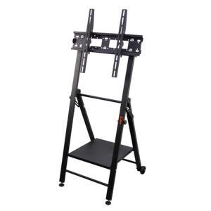 Soporte de TV Móvil con Ruedas LCD-12-6B, Ajustable, Metálico, en Forma de A, con Capacidad de 40 kg, para Señalización Digital y Pantallas Publicitarias - Product Image 1