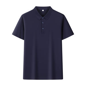 Camisetas de polo informales de algodón 100% para hombre con logotipo bordado personalizado, solapa que absorbe la humedad, camisetas de golf de manga corta impresas - Product Image 3