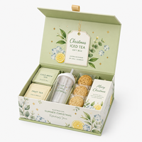 Boîte cadeau rigide pliable avec finition mate, résistante à l'eau, fermeture magnétique, pour coffret cadeau de thé glacé de Noël, approvisionnement mondial