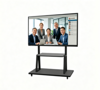 Pizarra Interactiva Inteligente LCD Comercial de 65 Pulgadas, Resolución 1920x1080, Táctil Multipunto, con Carro - Para Conferencias y Capacitación