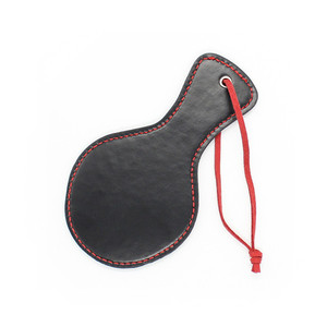 MUQU BDSM Mini fouet rond noir en PU pour fessiers, harnais, jeu de rôle fétichiste, 10x17.5cm - Product Image 3