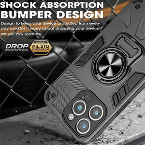 Nieuwkomers Tpu + Pc Telefoonhoes Voor <span class=keywords><strong>Iphone</strong></span> 16 Pro/15 Plus/14 Pro/13 Pro Flesopener Dubbel Roteren Ringhouder Magnetische Hoes - Product Image 6