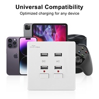Interrupteur mural USB avec 4 lampes USB YEMEN Interrupteur d'appareil ménager Alimentation électrique 250V