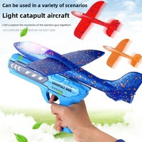 Pistolet lanceur d'avion en mousse lumineux style influenceur Douyin, planeur à élastique, jouet de rue pour garçons de 14 ans