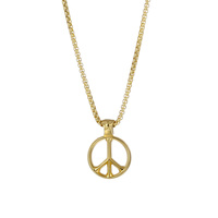 Collar de Acero Inoxidable con Símbolo de Paz Sin Guerra para Hombre, Elegante y Moderno, Ideal para Bodas