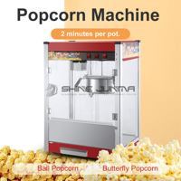 Machines à Popcorn Industrielles Automatiques Rouges – Machine à Popcorn Commerciale Bon Prix – Machine à Popcorn Gourmet 8 Oz