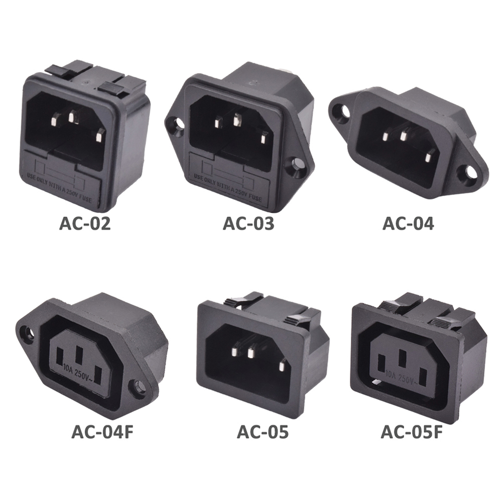 Adaptateur De Montage Panneau IEC C14 Mâle - 250V 10A - Lot De 2 Pièces - Neuf