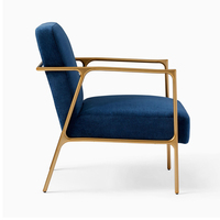 Fauteuil en tissu nordique moderne avec structure métallique, siège individuel, chaise longue pour salon, hôtel, appartement