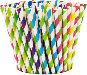 Pailles en papier rayées de qualité alimentaire 10 mm, bâtonnets en papier pour barbe à papa 300 mm pour anniversaires, mariages et fêtes - Product Image 1