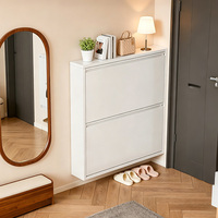 Meuble à chaussures moderne à 2 tiroirs, gain de place, en métal, étagère à chaussures en acier, idéal pour la maison, l'hôtel et l'appartement