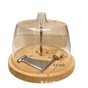 Cortador de queso de madera con cuchilla de acero inoxidable, cortador de queso giratorio manual para uso en la cocina - Product Image 5