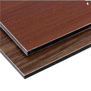 Precio barato Panel compuesto de aluminio fachada de madera de Panel de Acm color de madera de revestimiento de pared Exterior